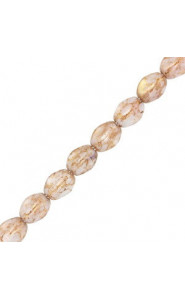 Czech Pinch beads 5x3mm Chalk white teracota red 03000/15495